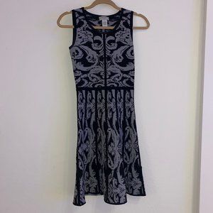 Carmen Marc Valvo Fit & Flare Black/Grey Dress